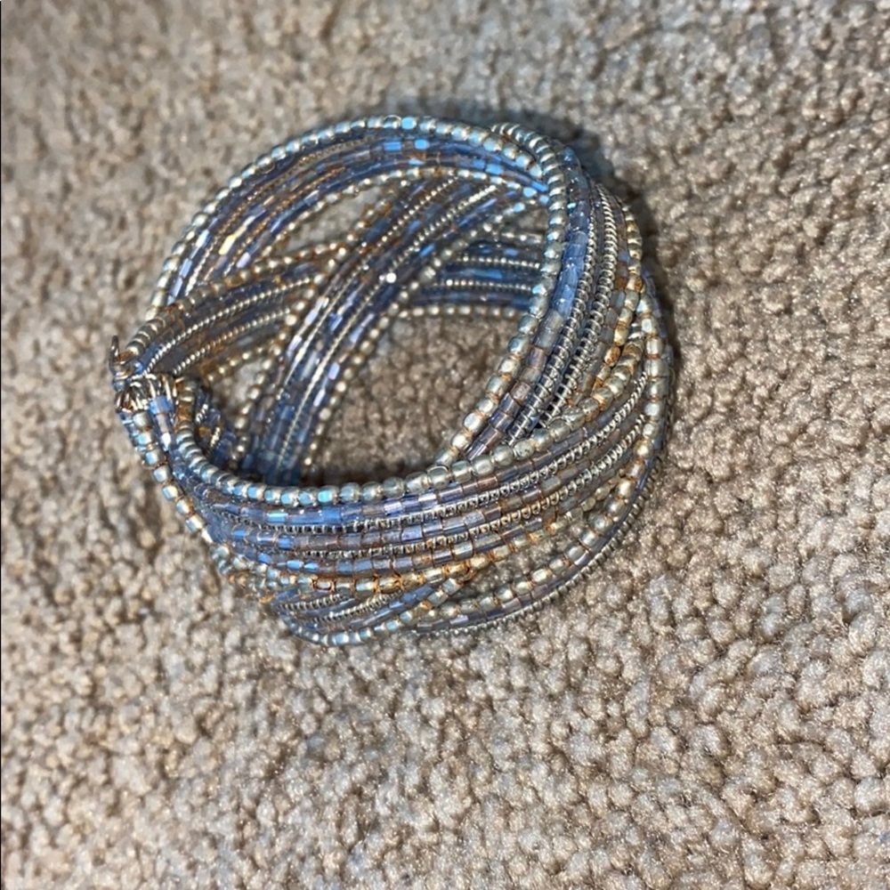 silver and gold cuff bracelet